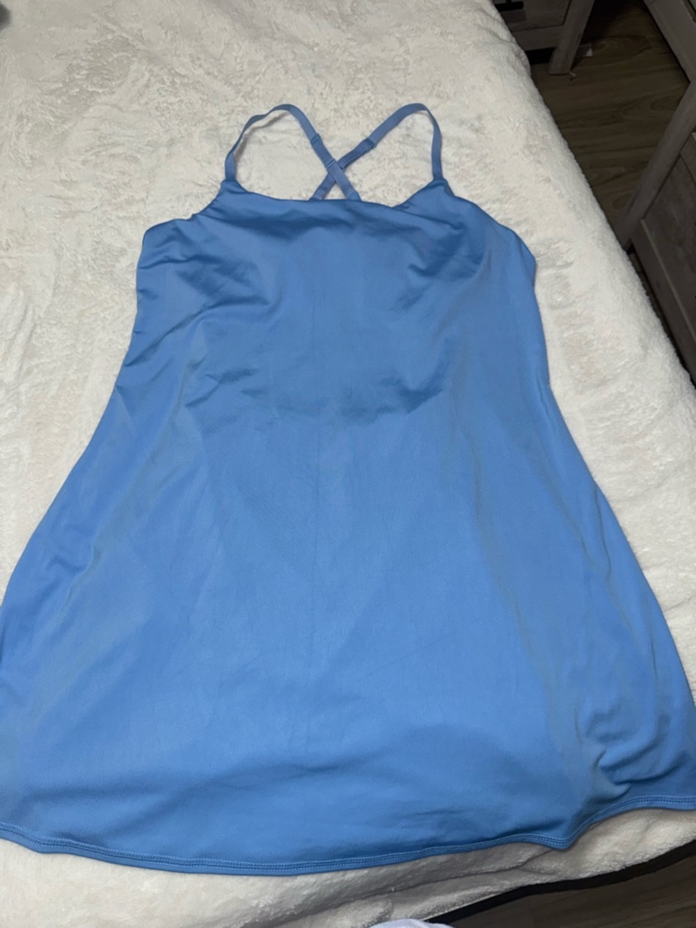 Danskin Light Blue active Dress with Crisscross Straps with Shorts